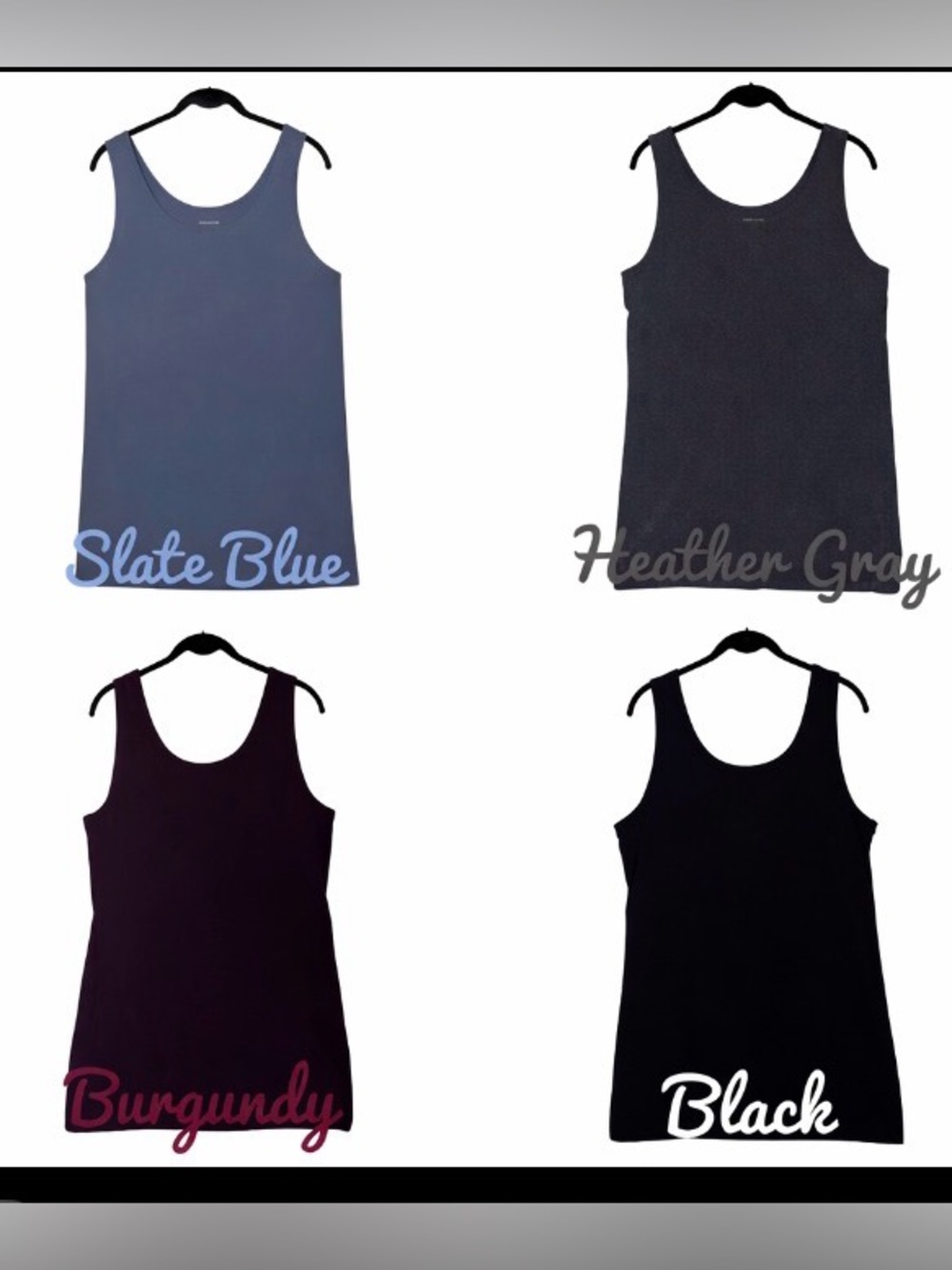 SET OF 4 MAURICES TANK TOPS Cotton Blend in BLUE, GRAY, BURGUNDY, & BLACK SZ XXL